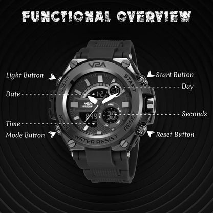 V2A Chronograph Analogue and Digital Sports Watch for Men | Watch for Men | Wrist Watch for Men | Mens Watch | Watch