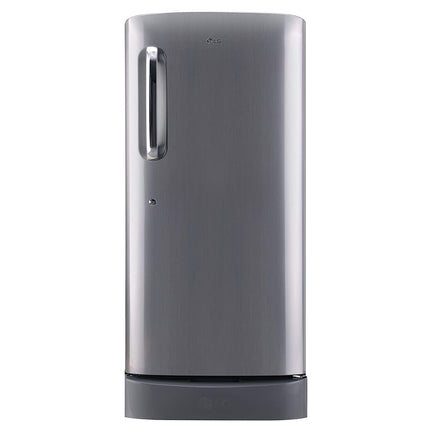 LG 185 L 5 Star Inverter Direct-Cool Single Door Refrigerator (GL-D201APZU, Shiny Steel, Base stand with drawer)