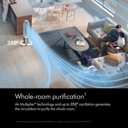 Dyson Purifier Cool Formaldehyde Air Purifier (Advanced Technology), HEPA + Catalytic Oxidation Filter, Wi-Fi Enabled, TP09 (White/Gold) 