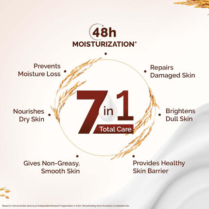 Mamaearth Rice Water Hydrating Body Lotion with Rice Water & Niacinamide for Dewy Glass Skin | 48 Hrs Moisturization | Nourishes Skin | 7in1 Total Care | 100% Natural Butter | Non Greasy Smooth Skin | 400 ml