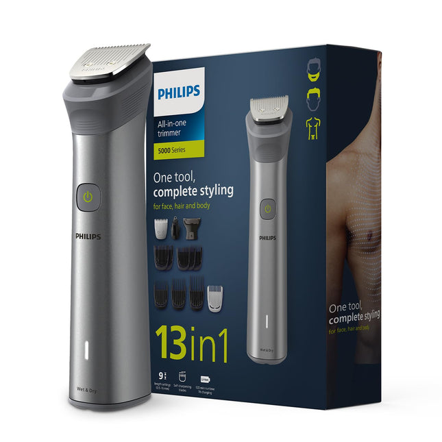 Philips India's No.1 Men's Trimmer | Skin Safe Grooming I 13-in-1 Essential Body Kit - Body, Face & Private Parts I 3 Year Warranty I 120 min runtime I 5 min Quick Charge MG5930/65 