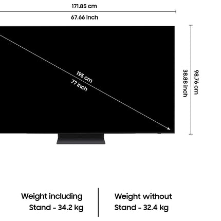 Samsung 195 cm (77 inches) 4K Ultra HD Smart OLED TV QA77S90DAELXL (Graphite Black) 