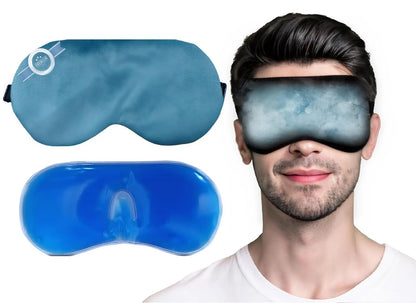 VALKYRIE Velvet Cooling Gel Relaxing Eye Sleep Mask For Dark Circles, Dry Eyes, Cooling Eyes, Pain Relief, Redness, Eye Patches, Sleeping Cool Pad Suitable For All Family Members Sleeping Mask (BLACK GEL)