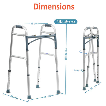 KosmoCare Deluxe Folding Walker with 5" castors