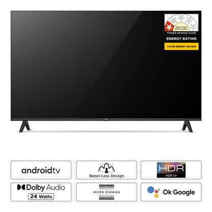 TCL 101 cm (40 inches) Metallic Bezel-Less Full HD Smart Android LED TV 40L4B (Black)