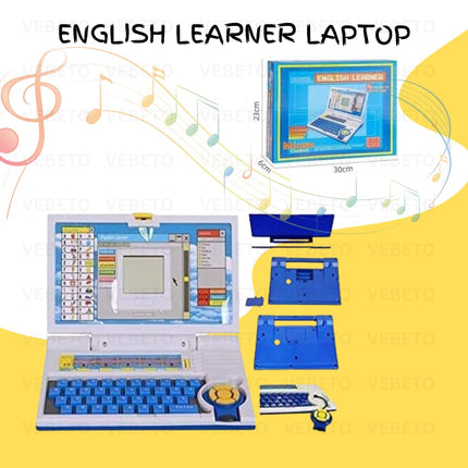 VEBETO Educational Laptop for Kids (1 Year Warranty) Toys w/ Mouse Games 20 Fun Computer Activity Learning Toy for 2 3 4 5 Years Boys Girls Learn Letters Words Mathematics Music Logic Memory Tool