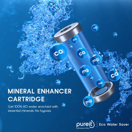 HUL Pureit Eco Water Saver RO+UV+MF+Mineral | INR 1000 Off on Exchange | 7 stage | 10L | Upto 60% Water Savings | Suitable for Borewell, Tanker & Municipal Water | Table Top | Wall Mountable |Black