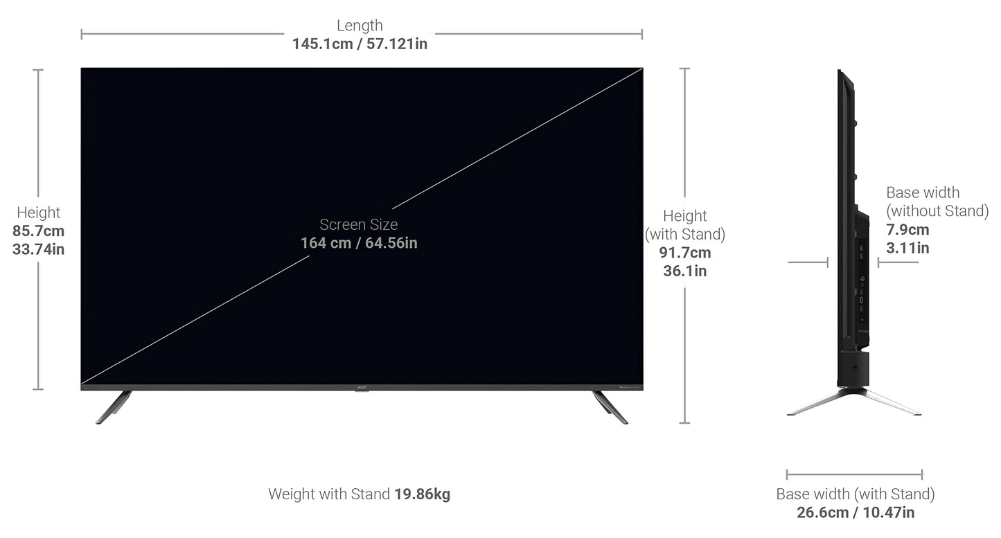 Acer 80 cm (32 inches) I Pro Series HD Ready Smart LED Google TV AR32HDIGU2841AT (Black)