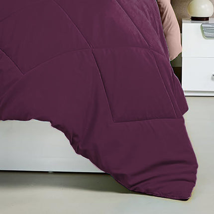 Amazon Brand - Solimo Microfibre Reversible Comforter,Single(Plum Purple And Moody Mauve,300 Gsm),tc-200 | TC - 200