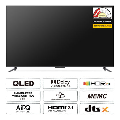 TCL 139 cm (55 inches) 4K Ultra HD Smart QLED Google TV 55C61B (Black)