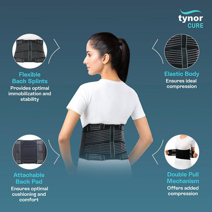 TYNOR Lumbo Sacral Belt, Grey, Large, 1 Unit