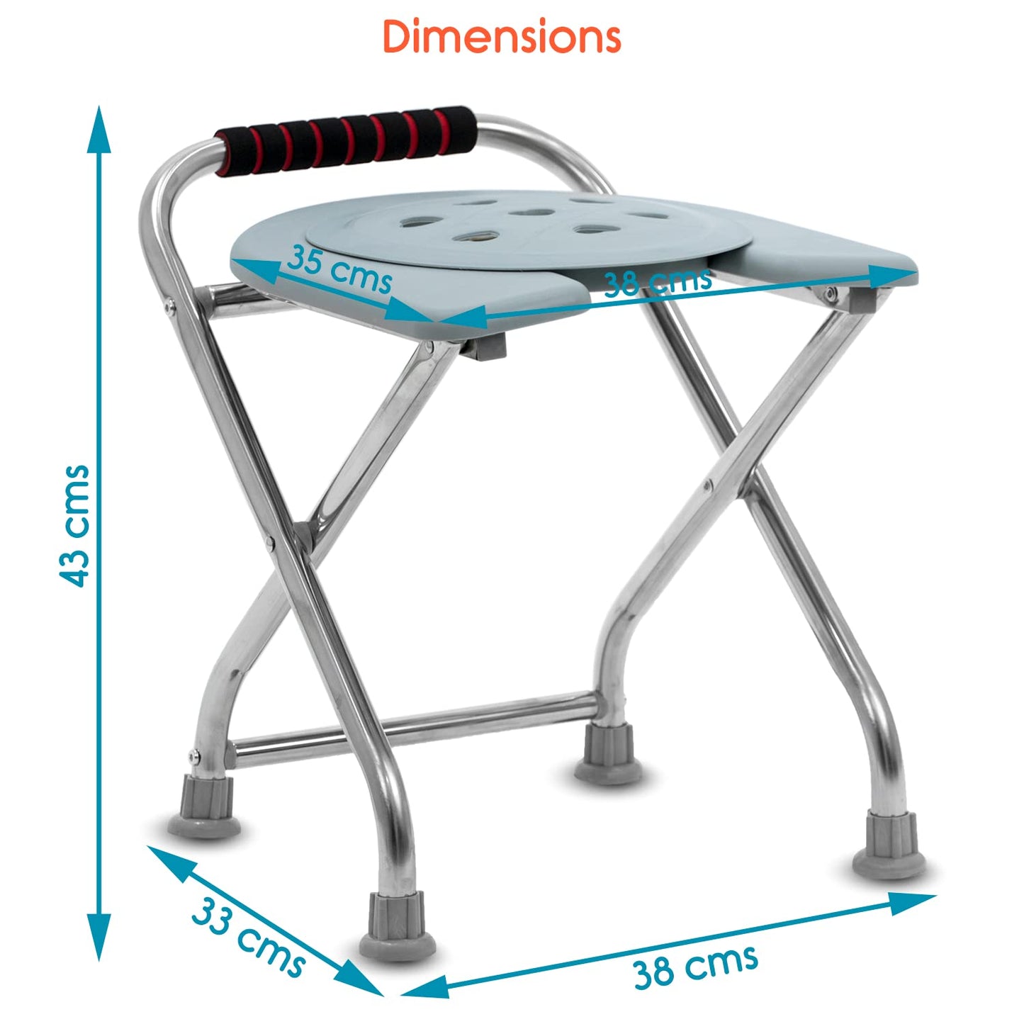 KosmoCare Premium Imported Folding Commode Stool