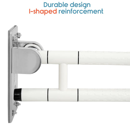 KosmoCare Stainless Steel Standing Grab Bar with Anti-Slip Nylon Grip & Floor Support, Wall Mounted Fixed Grab Bar for Bathroom | Grab Bars for Toilet Senior Citizens | Toilet Grab bar for Elderly