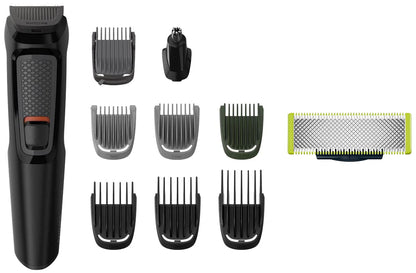 Philips India's No.1 Men's Trimmer | Self Sharpening Blades | Single Stroke Grooming I 9 in1 Face, Nose and Body I 3 year warranty | Powerful motor | No Oil Needed I 60 min runtime I MG3710/65