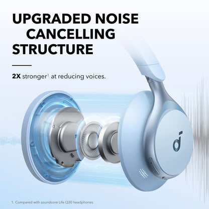 soundcore by Anker,Space One,Active Noise Cancelling in Ear Headphones,2X Stronger Voice Reduction,40H ANC Playtime,App Control,Ldac Hi-Res Wireless Audio,Comfortable Fit,Clear Calls,Bluetooth 5.3