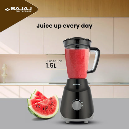 Bajaj Rex Mixer Grinder 500W|Mixie For Kitchen With Nutri-Pro Features|3 SS Mixer Jars For Heavy Duty Grinding|Adjustable Speed Control|Multifunctional Blade System|2 Year Warranty By Bajaj|Purple