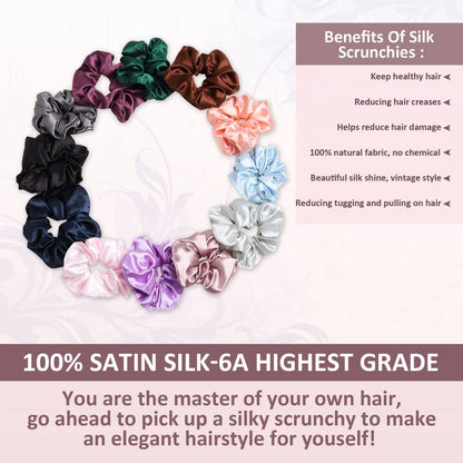 Satin Scrunchies for women/girls | Same Colors in the Image (Pack of 8) | Scrunchies for Women's Hair Band | Stylish Silk Satin with Strong Elastic & Pastel colors