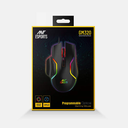 Ant Esports GM320 RGB Optical Wired Gaming Mouse | 8 Programmable Buttons | 12800 DPI