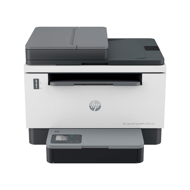 HP Laserjet Tank MFP 2606sdw, Wireless, Print, Copy, Scan, 40-Sheet ADF, Hi-Speed USB 2.0, Ethernet, Bluetooth LE, Up to 22 ppm, 250-sheet Input Tray, 1-Year Warranty, Black and White, 381U2A 