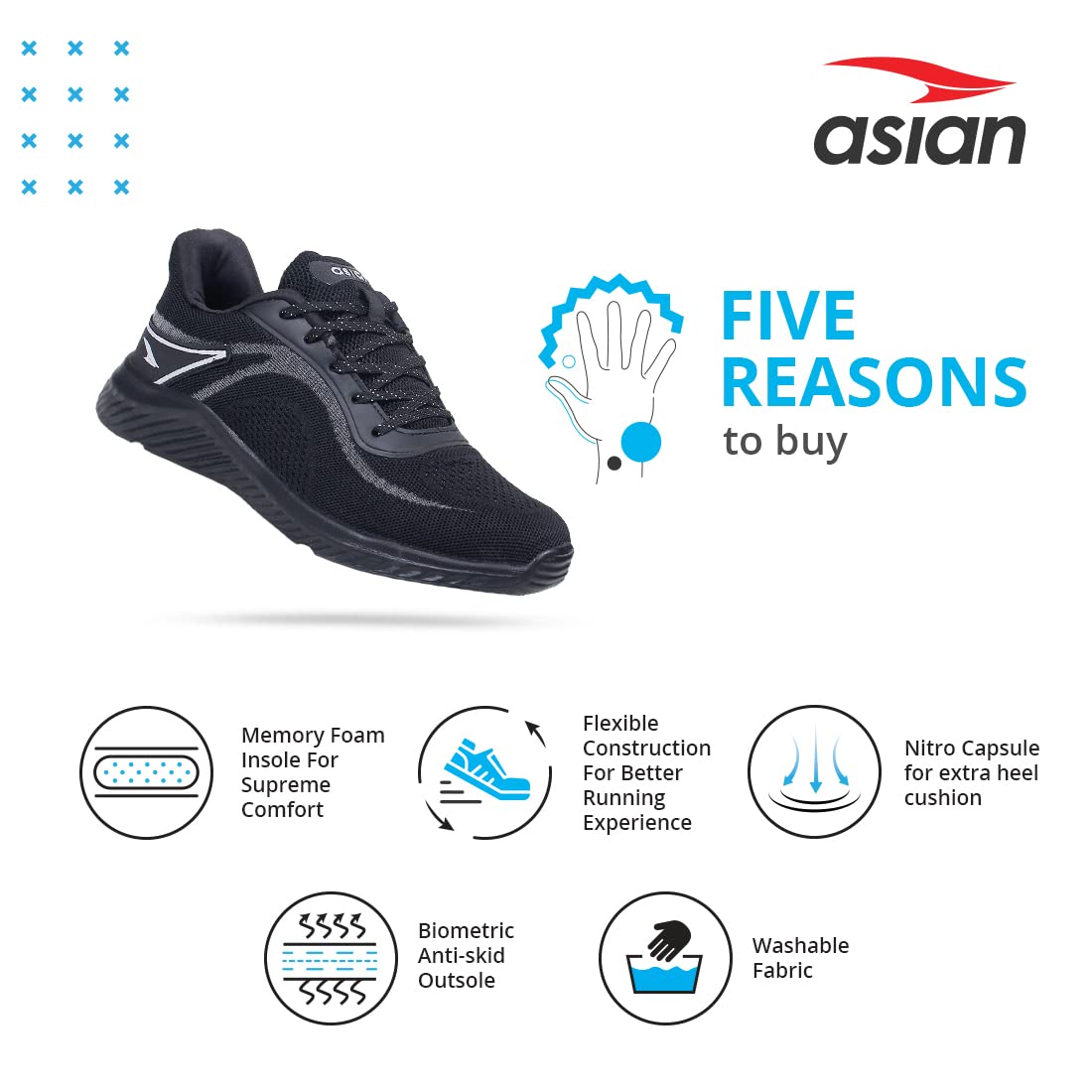 ASIAN Men's Wonder Sports Running,Walking & Gym Shoes with Casual Sneaker Lightweight Lace-Up Shoes for Men's Delta-20