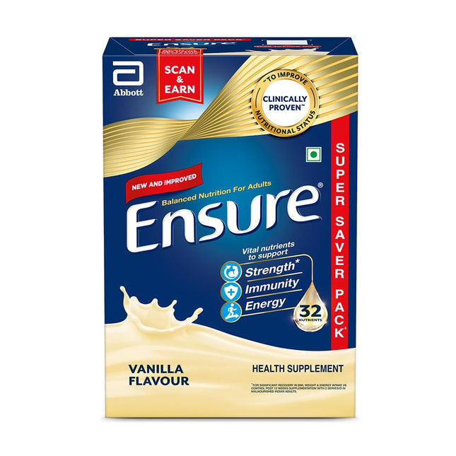 Ensure No 1 Nutritional Supplement Drink in the world, 32 nutrients High Protein,Calcium,Vit D, Vanilla 950g/1kg, Wt may vary