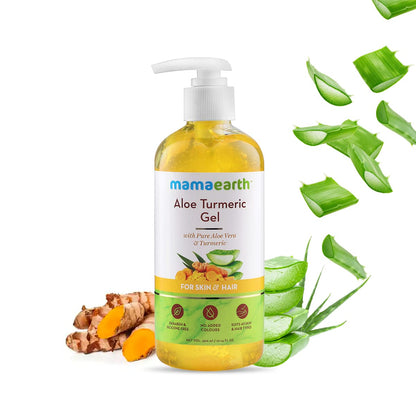 Mamaearth Aloe Turmeric Gel From 100% Pure Aloe Vera For Face, Skin & Hair with Turmeric & Vitamin E (300 ML)