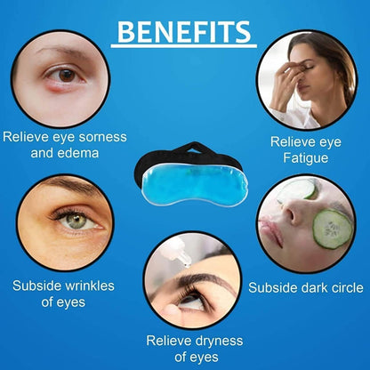 VALKYRIE Velvet Cooling Gel Relaxing Eye Sleep Mask For Dark Circles, Dry Eyes, Cooling Eyes, Pain Relief, Redness, Eye Patches, Sleeping Cool Pad Suitable For All Family Members Sleeping Mask (BLACK GEL)