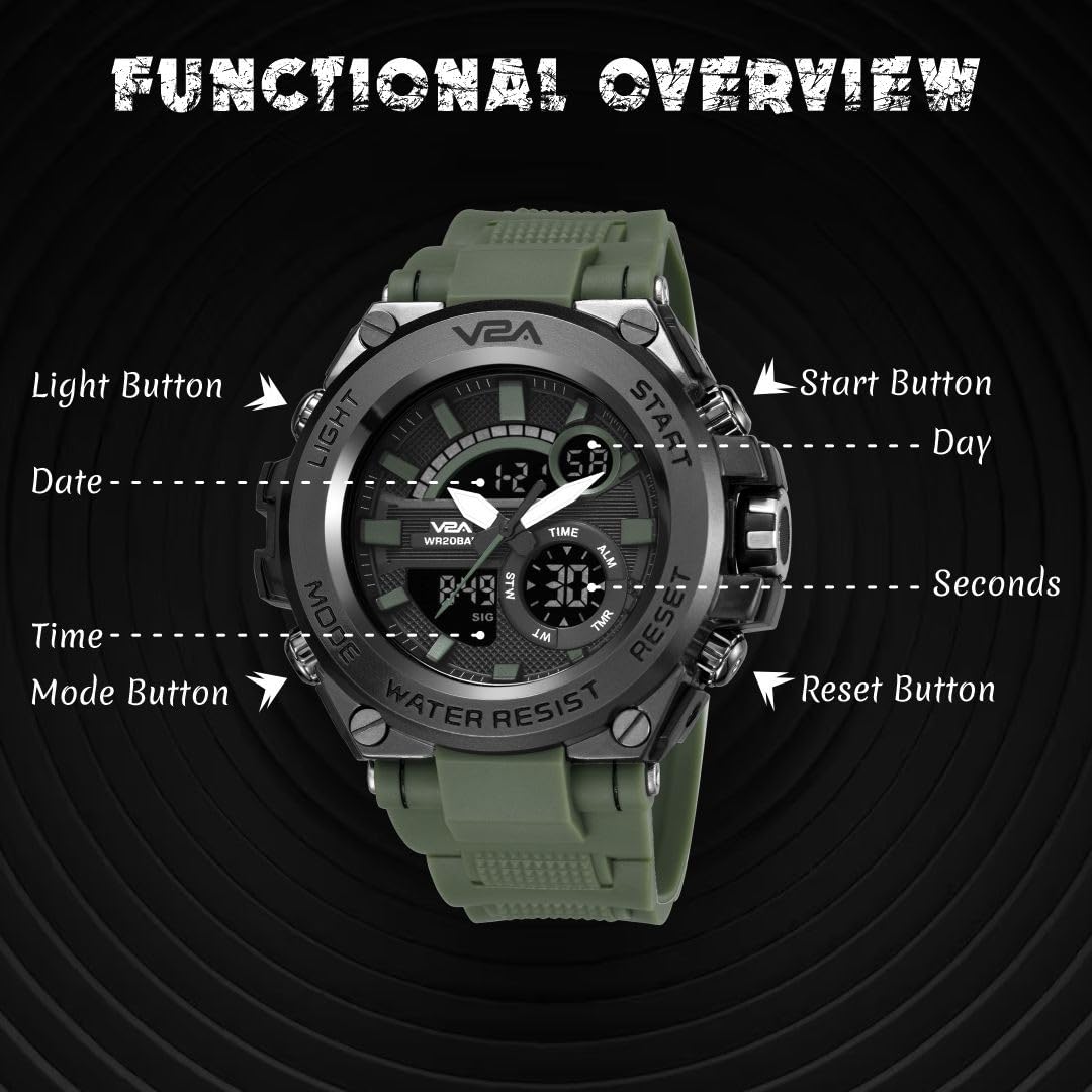 V2A Chronograph Analogue and Digital Sports Watch for Men | Watch for Men | Wrist Watch for Men | Mens Watch | Watch