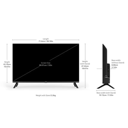 acer 80 cm (32 inches) I Pro Series HD Ready Smart LED Google TV AR32HDIGU2841AT (Black) 