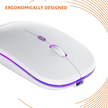 amazon basics Rechargeable Wireless Mouse with RGB LED Backlit 1600 DPI Ergonomic Mouse for Laptop, PC