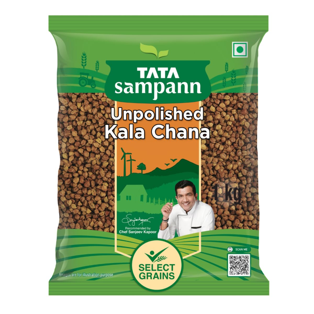 Tata Sampann Unpolished Kala (Black, Brown) Chana, 1kg