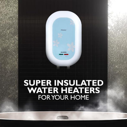 Haier ES3V-C1 Instant Water Heater 3 Litre Geyser 3 KW Water Geyser for Home No Weld Glasslined Tank|ABS Body| Indicating Light| Advanced Multi-Layered Safety|High Rise Compatible 