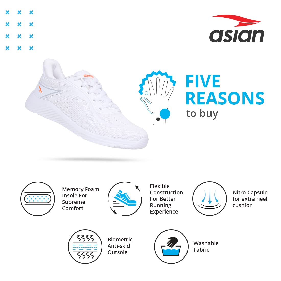 ASIAN Men's Wonder Sports Running,Walking & Gym Shoes with Casual Sneaker Lightweight Lace-Up Shoes for Men's Delta-20