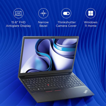 Lenovo ThinkPad E15 Intel Core i3 12th Gen 15.6" (39.62cm) FHD 250 Nits Thin and Light Laptop (8GB RAM/512GB SSD/Windows 11 Home/Office 2021/FPR/1 Year Onsite/Black/1.7 kg), 21E6S0W700 