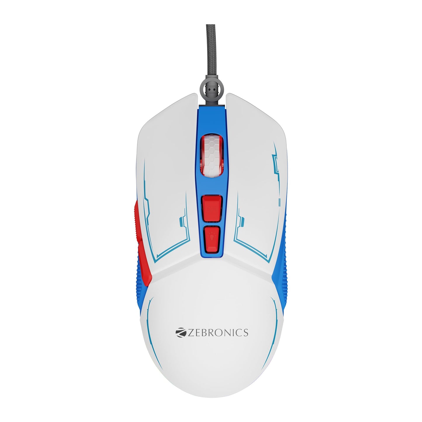 ZEBRONICS-Transformer-M with a High-Performance Gold-Plated USB Mouse: 6 Buttons, Multi-Color LED Lights,High-Resolution Sensor with max 3600 DPI, and DPI Switch(Black)