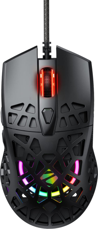 ZEBRONICS-Transformer-M with a High-Performance Gold-Plated USB Mouse: 6 Buttons, Multi-Color LED Lights,High-Resolution Sensor with max 3600 DPI, and DPI Switch(Black)