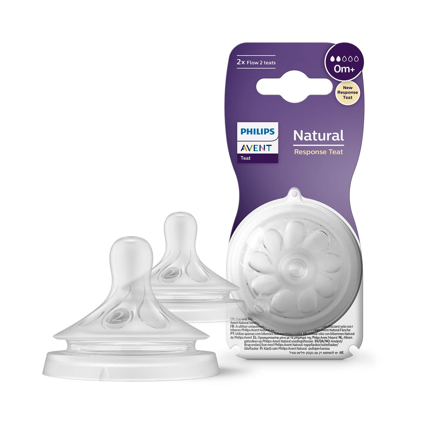 Philips Avent Natural Response Bottle Teat - 2 x Baby Bottle Flow 5 Teats for Babies Aged 6+ Months, BPA Free (Model SCY965/02)