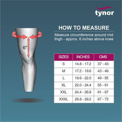 TYNOR Knee Support Hinged (Neoprene), Grey, Large, 1 Unit