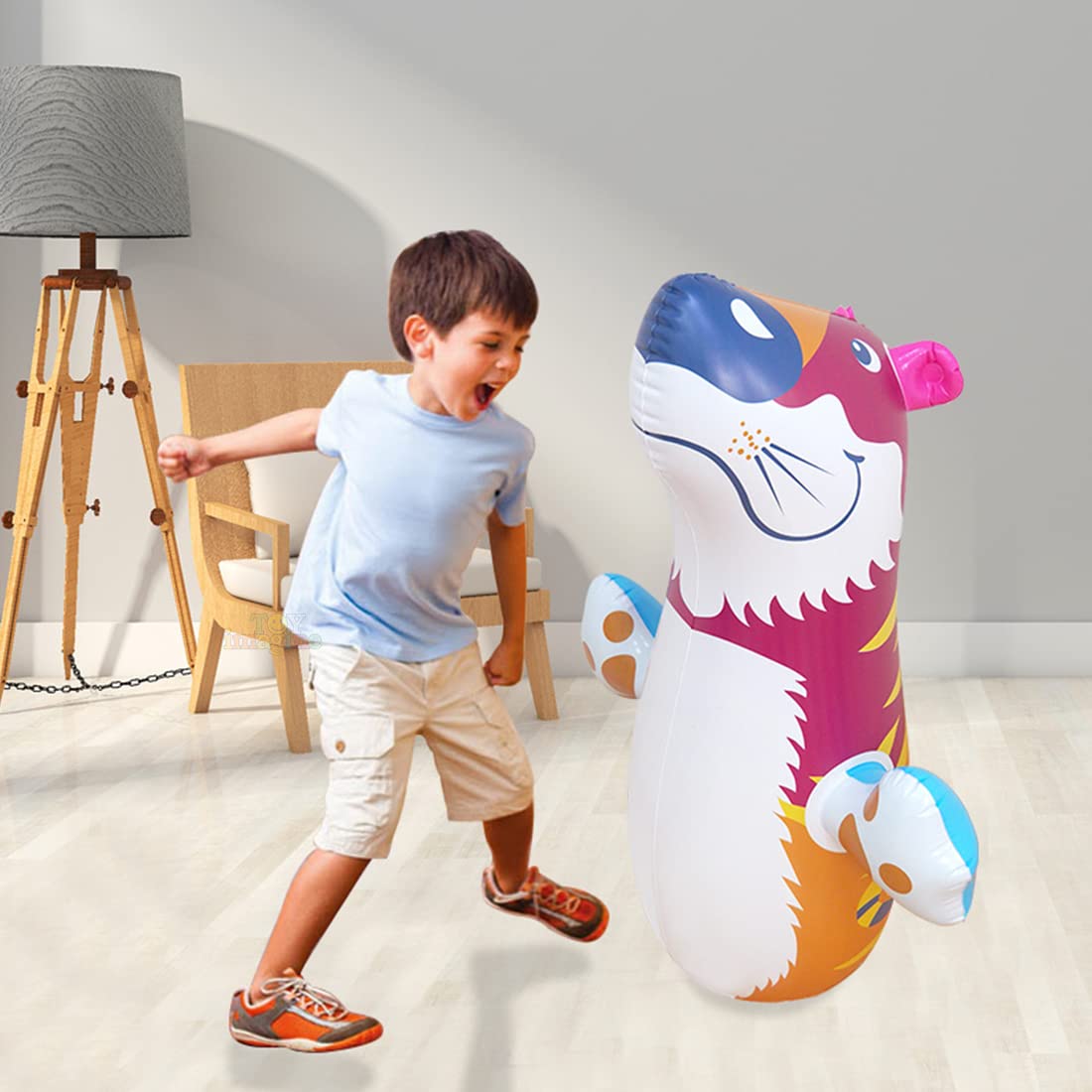 Toy Imagine™ Hit Me Toy 3-D Inflatable Animal Toy | Water Base and Air Base for Toddlers | PVC Punching Bag for Kids | Activity Toy for Kids Age 3 +. (Any One)