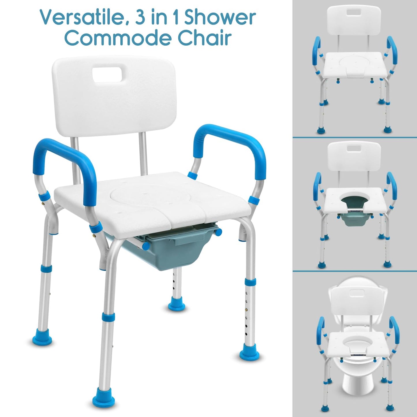 KosmoCare Premium Imported Shower Bench with EVA Mat Height Adjustable, Tool-Free Assembly Shower Chair with Anti-Slip Rubber Tips for Safety of Seniors & Elderly