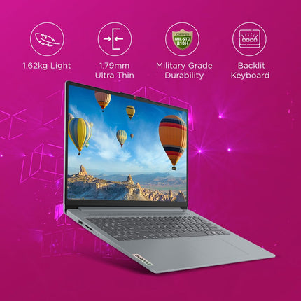 Lenovo IdeaPad Slim 3 13th Gen Intel Core i7-13620H 15" (38.1cm) FHD IPS 300 Nits Thin & Light Laptop (16GB/512GB SSD/Win 11/MSO 21/1Yr ADP Free/Alexa Built-in/3 mon Game Pass/Grey/1.6Kg), 83EM008GIN 