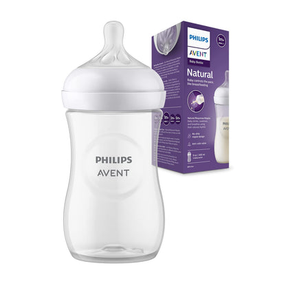 Philips Avent Natural Baby Feeding Bottle | No.1 Brand Recommended by Moms Worldwide | Ideal for 1 months+| Natural Response Technology Mimics Breastfeeding | Uniquely Designed Nipple releases milk only when baby drinks | Pack of 2| SCY903/02