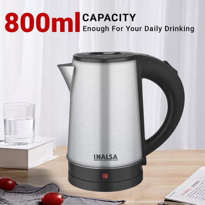 INALSA Premium English Finish Electric kettle|Analogue Temperature Display|2 Yr Warranty|Non Toxic SS Inner Body|Detachable Mesh Filter with Safety Cap (Callisto)