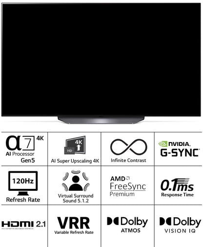 LG 139 cm (55 inches) 4K Ultra HD Smart OLED TV 55B2PSA (Black)