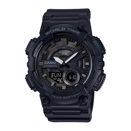 Casio Youth Series Analog-Digital Black Dial Men's Watch - AEQ-110W-1BVDF(AD218)