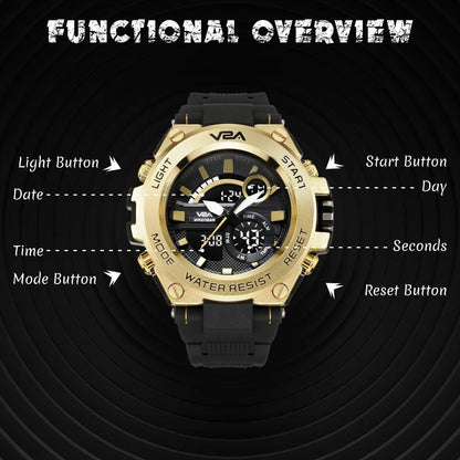 V2A Chronograph Analogue and Digital Sports Watch for Men | Watch for Men | Wrist Watch for Men | Mens Watch | Watch