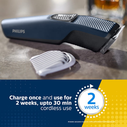 Philips India's No.1 Men's Trimmer | Self Sharpening Blades | Single Stroke Grooming I 9 in1 Face, Nose and Body I 3 year warranty | Powerful motor | No Oil Needed I 60 min runtime I MG3710/65