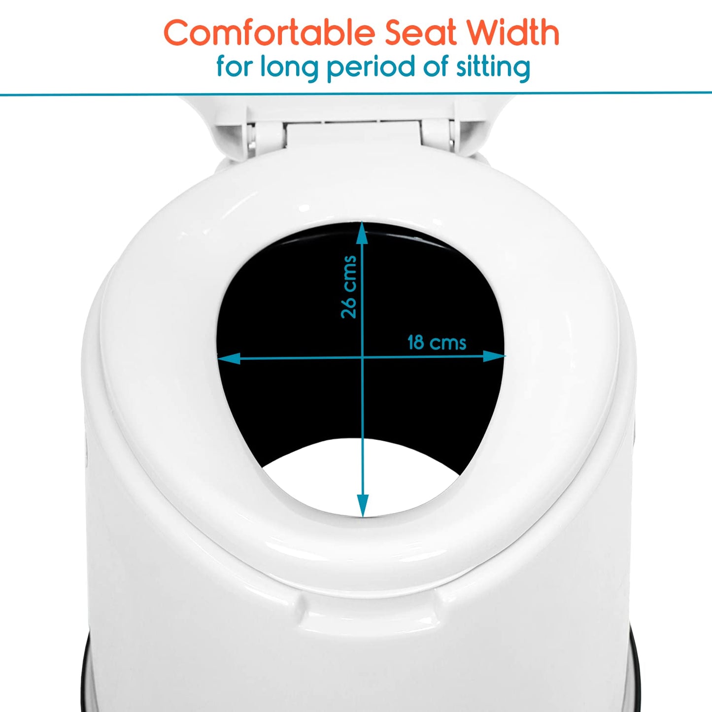 KosmoCare Plastic Portable Commode Toilet Stool, Commode Stool, Toilet Commode For Patients, Indian Commode Stool, Portable Toilet Seat For Adult, Kids & Handicap People, White