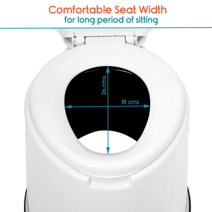 KosmoCare Plastic Portable Commode Toilet Stool, Commode Stool, Toilet Commode For Patients, Indian Commode Stool, Portable Toilet Seat For Adult, Kids & Handicap People, White