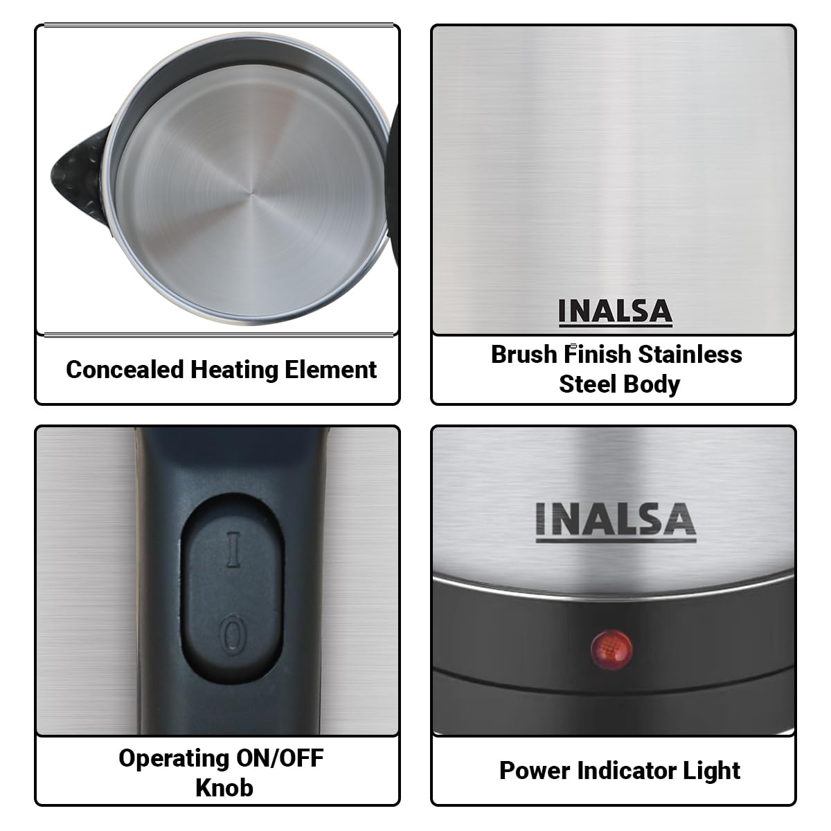 INALSA Premium English Finish Electric kettle|Analogue Temperature Display|2 Yr Warranty|Non Toxic SS Inner Body|Detachable Mesh Filter with Safety Cap (Callisto)